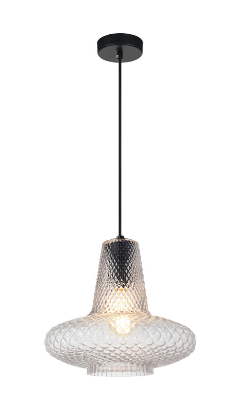 Matteo Lighting Quilted Gem in Matte Black Pendant Model: C68102CL