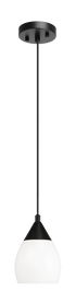 Matteo Lighting Reya 1 Light Pendant in Black Model: C74001BK