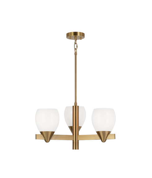 Matteo Lighting Reya 3 Light Chandelier in Combination Finishes Model: C74003AG