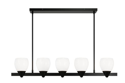Matteo Lighting Reya 5 Light Pendant in Black Model: C74015BK