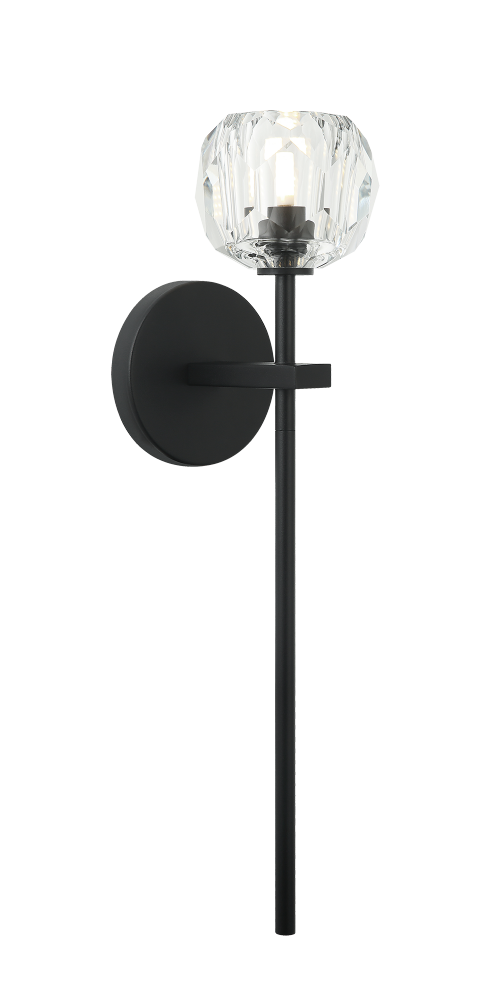 Matteo Lighting Rosa 1 Light Wall Sconce in Black Model: W61411MB