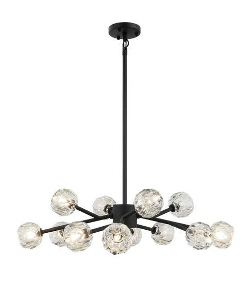Matteo Lighting Rosa 12 Light Chandelier in Black Model: C61412MB