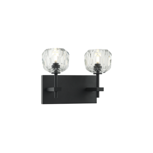 Matteo Lighting Rosa 2 Light Wall Sconce in Black Model: W61402MB
