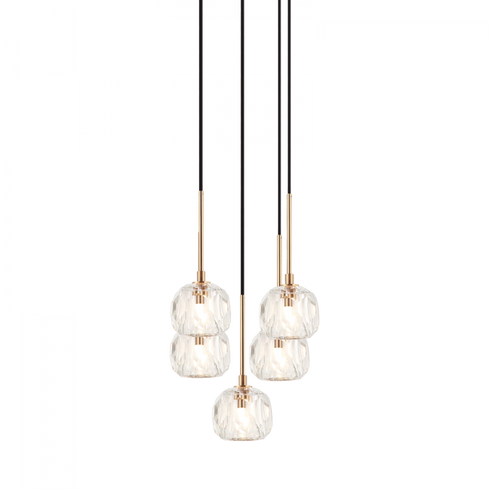 Matteo Lighting Rosa 5 Light Pendants in Combination Finishes Model: C61435AGBK