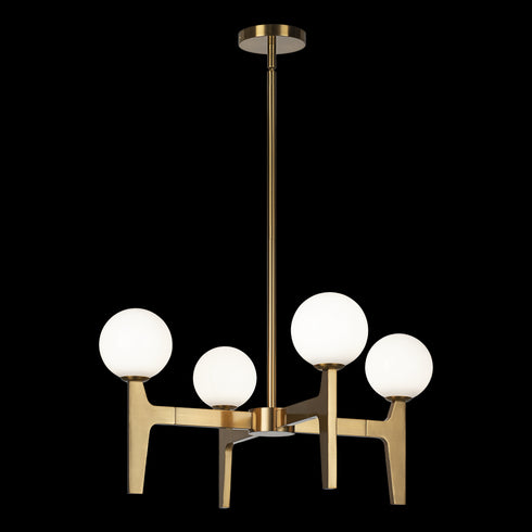 Matteo Lighting Scriben 4 Light Pendants in Combination Finishes Model: C34904AGOP
