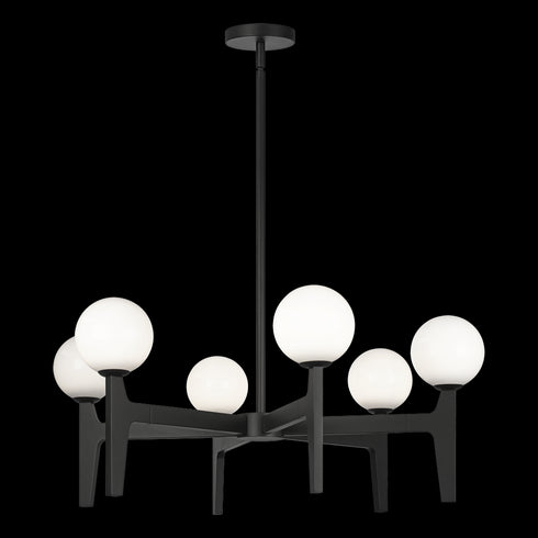 Matteo Lighting Scriben 6 Light Pendants in Black Model: C34906MBOP