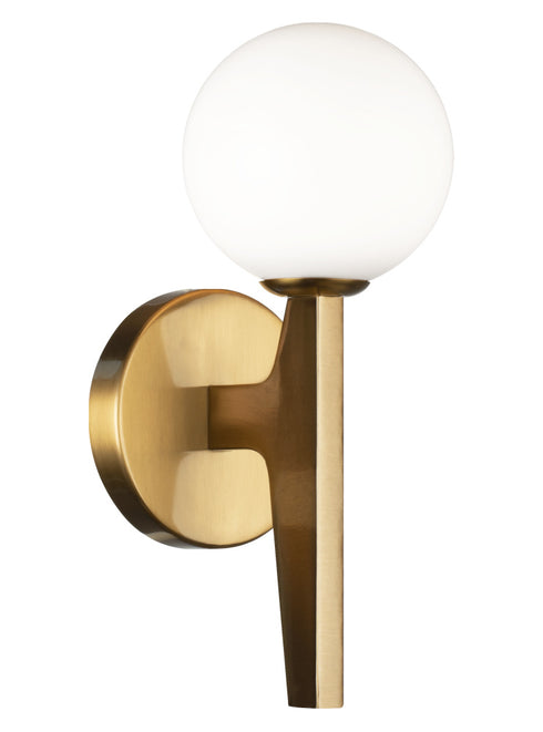 Matteo Lighting Scriben in Aged Gold Brass Wall Sconce Model: W34901AGOP