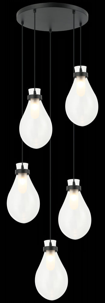 Matteo Lighting Seranna 5 Light Pendants in Combination Finishes Model: C31905AG