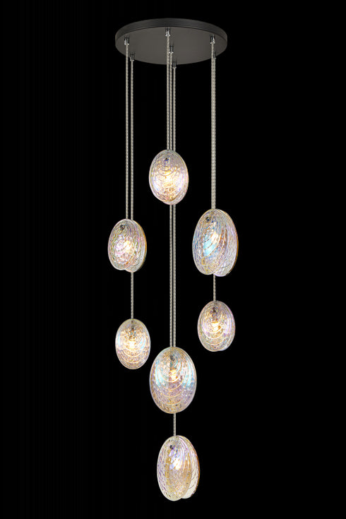 Matteo Lighting Shelly 7 Light Pendants in Black Model: C36607MB