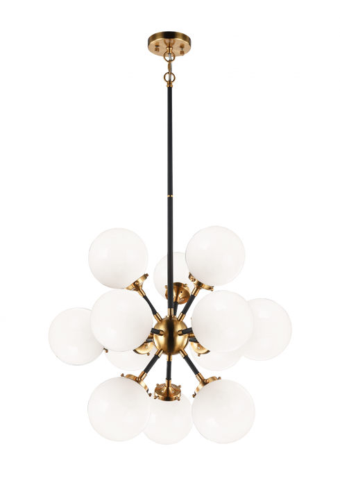 Matteo Lighting Soleil 12 Light Chandelier in Combination Finishes Model: C62812AGOP