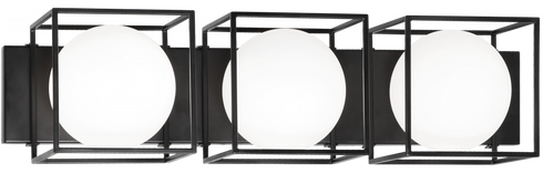 Matteo Lighting Squircle 3 Light Wall Sconce in Black Model: S03803BK