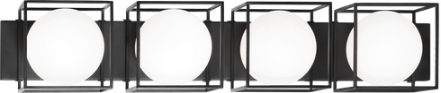 Matteo Lighting Squircle 4 Light Wall Sconce in Black Model: S03804BK
