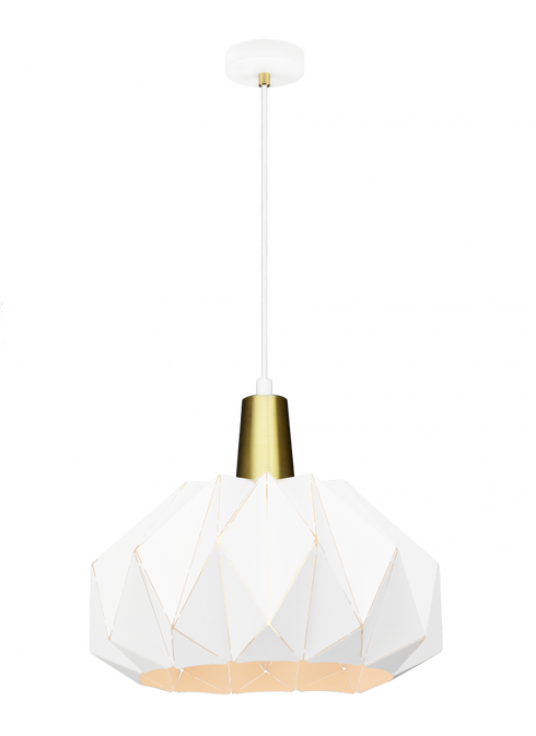 Matteo Lighting The Origami 1 Light Pendant in White Model: C70901WH