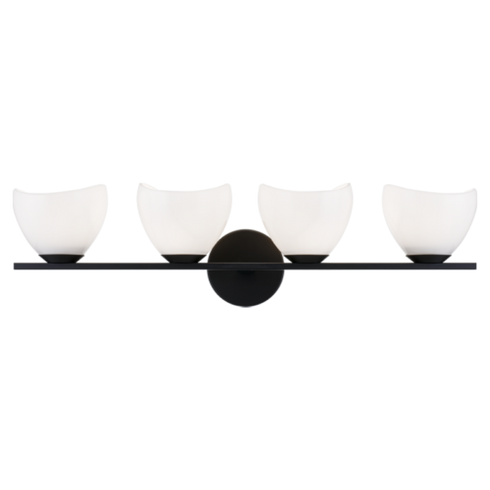 Matteo Lighting Uptowne 4 Light Vanity in Black Model: S04204BKOP