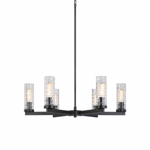 Matteo Lighting Weaver 6 Light Pendants in Black Model: C32106BK
