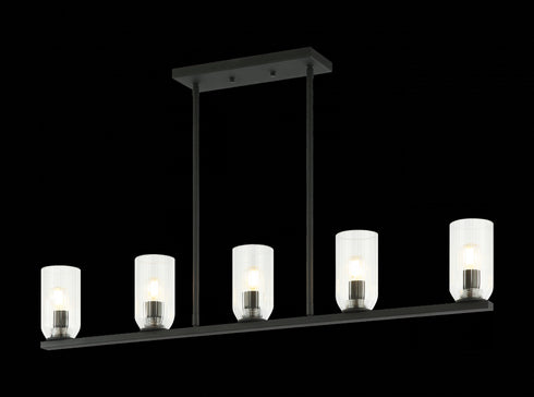 Matteo Lighting Westlock 5 Light Pendants in Black Model: C34005MB