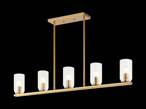 Matteo Lighting Westlock 5 Light Pendants in Black Model: C34005MB
