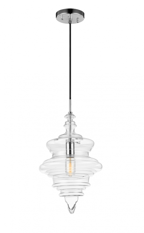 Matteo Lighting Whirl 1 Light Pendant in Clear Model: C58501CL
