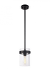 Matteo Lighting Zale 1 Light Pendant in Black Model: C78401BK