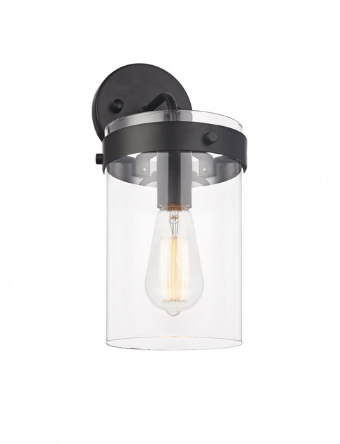Matteo Lighting Zale 1 Light Wall Sconce in Black Model: W78401BK