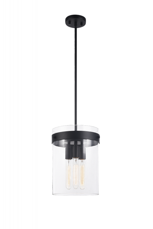 Matteo Lighting Zale 3 Light Pendant in Black Model: C78403BK