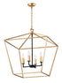Maxim Abode Chandelier in Gold Leaf Textured Black Finish Model: 25155GLTXB