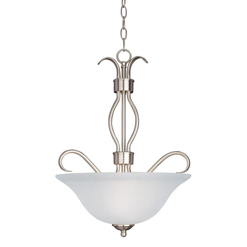 Maxim Basix Invert Bowl Pendant in Satin Nickel Finish Model: 10121FTSN