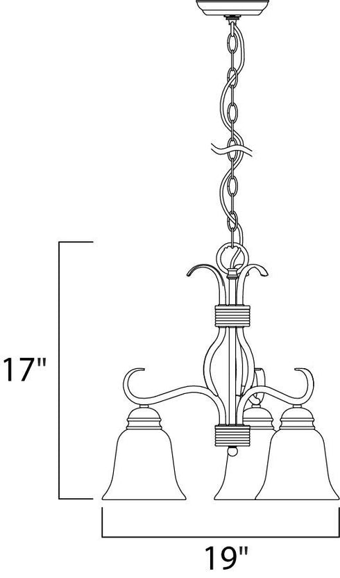 Maxim Basix Mini Chandelier in Satin Nickel Finish Model: 10122FTSN