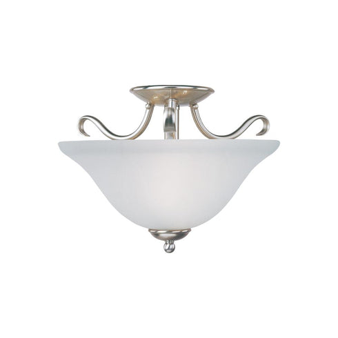 Maxim Basix Semi Flush Mount in Satin Nickel Finish Model: 10120FTSN