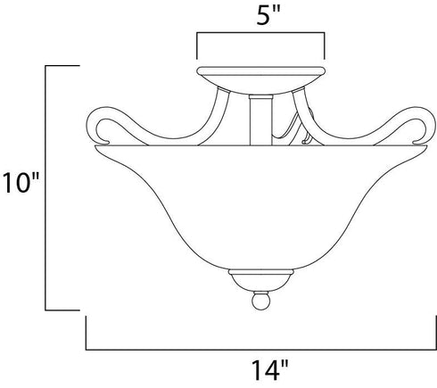 Maxim Basix Semi Flush Mount in Satin Nickel Finish Model: 10120FTSN