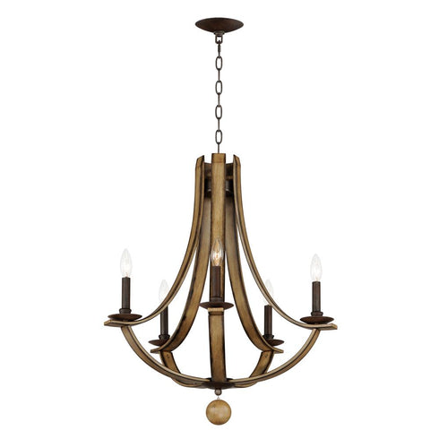 Maxim Basque Chandelier in Driftwood/Anthracite Finish Model: 20345DWAR