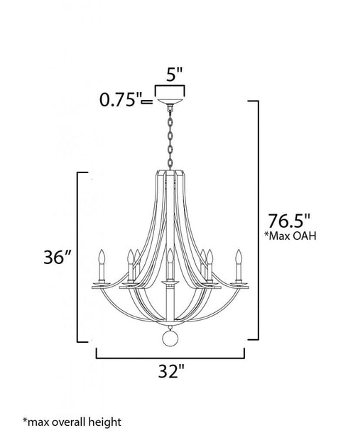 Maxim Basque Chandelier in Driftwood/Anthracite Finish Model: 20348DWAR