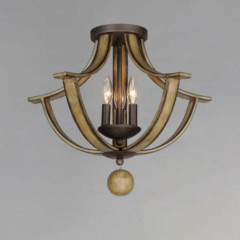 Maxim Basque Semi Flush Mount in Driftwood/Anthracite Finish Model: 20343DWAR