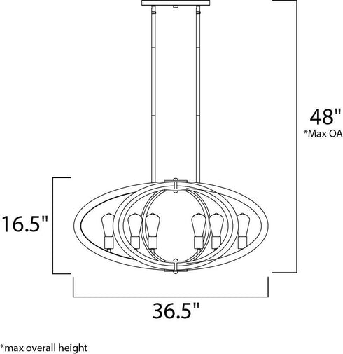 Maxim Bodega Bay Multi Light Pendant in Anthracite Finish Model: 20915APAR