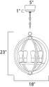 Maxim Bodega Bay Single Tier Chandelier in Anthracite Finish Model: 20917APAR