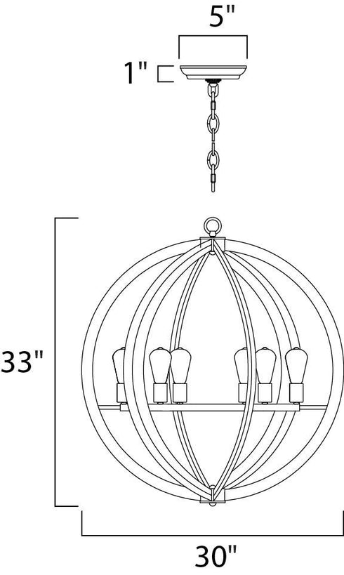 Maxim Bodega Bay Single Tier Chandelier in Anthracite Finish Model: 20918APAR