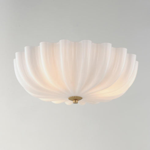 Maxim Bundt Semi Flush Mount in Whit Natural Aged Brass Finish Model: 22650WTNAB