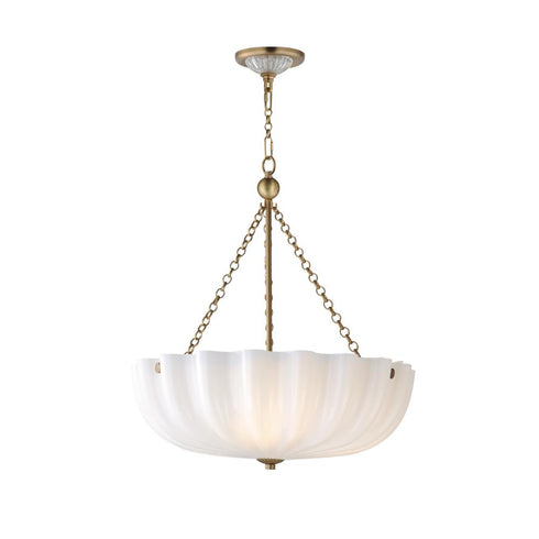 Maxim Bundt Semi Flush Mount in Whit Natural Aged Brass Finish Model: 22653WTNAB