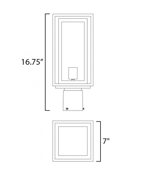 Maxim Cabana Outdoor Pol Post Mount in Black Finish Model: 3030CDBK