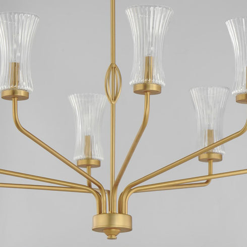 Maxim Camelot Chandelier in Natural Aged Brass Finish Model: 16158CRNAB