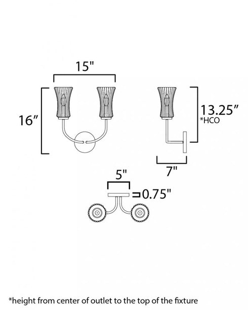 Maxim Camelot Wall Sconce in Natural Aged Brass Finish Model: 16152CRNAB