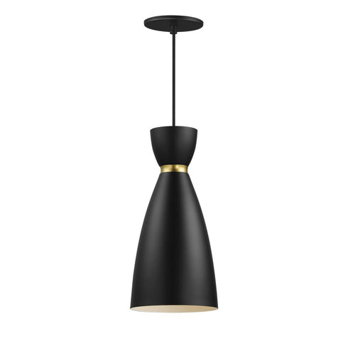 Maxim Carillon Mini Pendant in Black / Satin Brass Finish Model: 11301BKSBR