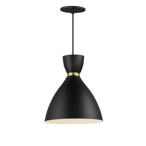 Maxim Carillon Mini Pendant in Black / Satin Brass Finish Model: 11302BKSBR
