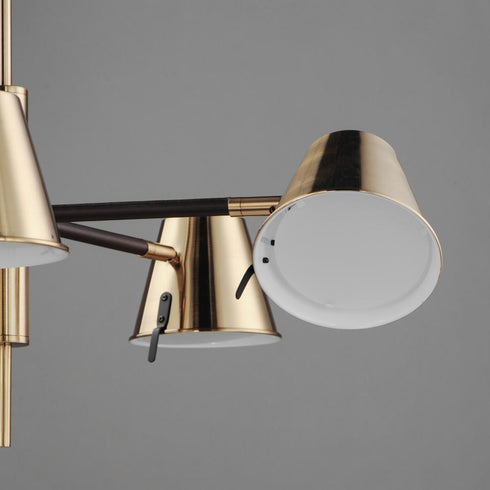 Maxim Carlo Chandelier in Dark Bronze, Leather, Heritage Brass Finish Model: 25175DBZHR