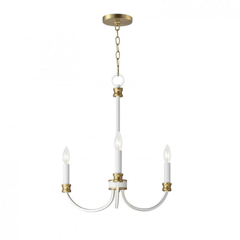 Maxim Charlton Chandelier in Weathered White/Gold Leaf Finish Model: 11373WWTGL