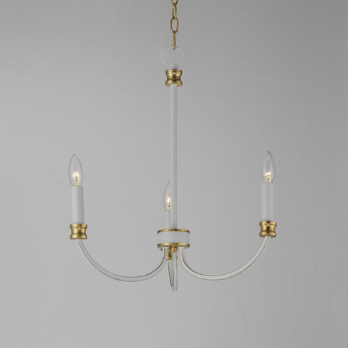 Maxim Charlton Chandelier in Weathered White/Gold Leaf Finish Model: 11373WWTGL