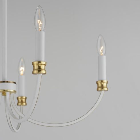 Maxim Charlton Chandelier in Weathered White/Gold Leaf Finish Model: 11375WWTGL