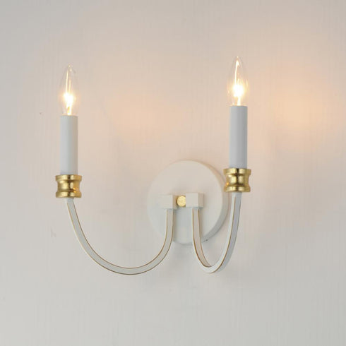 Maxim Charlton Wall Sconce in Weathered White/Gold Leaf Finish Model: 11372WWTGL