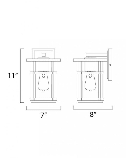 Maxim Clyde Vivex Outdoor Wall Mount in Black Finish Model: 40622CLBK