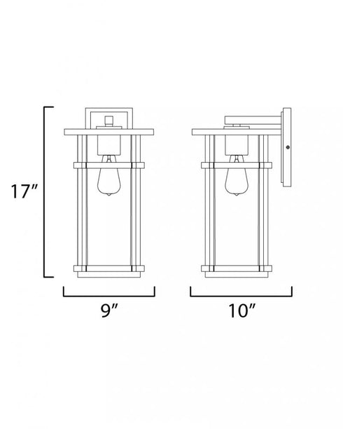 Maxim Clyde Vivex Outdoor Wall Mount in Black Finish Model: 40625CLBK